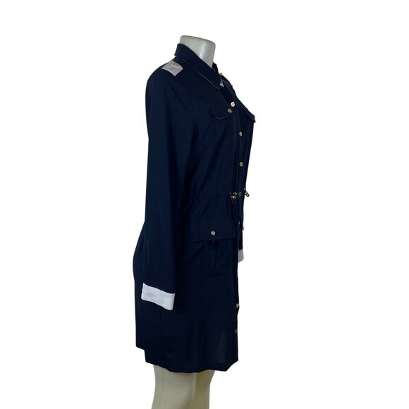 Calvin Klein Women's Black Dress Snap Button Waist Accents Size 10P - Picture 2 of 10